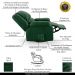 Poltrona do Papai Reclinável Sala de Cinema Madrid Glider Manual Giratória Massagem USB PU Verde Musgo  G26