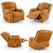 Poltrona do Papai Reclinável Sala de Cinema Madrid Glider Manual Giratória Massagem USB PU Whisky  G26