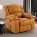 Poltrona do Papai Reclinável Sala de Cinema Madrid Glider Manual Giratória Massagem USB PU Whisky  G26