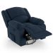 Poltrona do Papai Reclinável Sala de Cinema Madrid Glider Manual Giratória Massagem USB Veludo Azul  G23