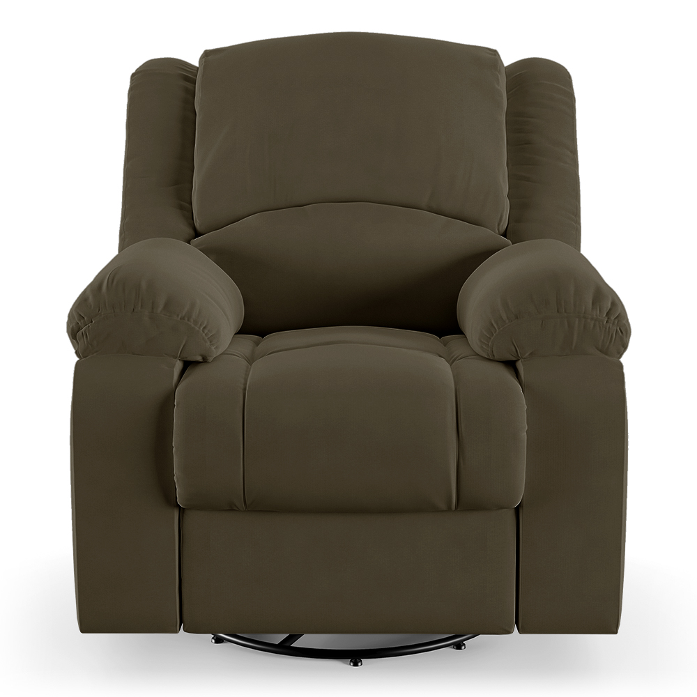 Poltrona do Papai Reclinável Sala de Cinema Madrid Glider Manual Giratória Massagem USB Veludo Capuccino  G23