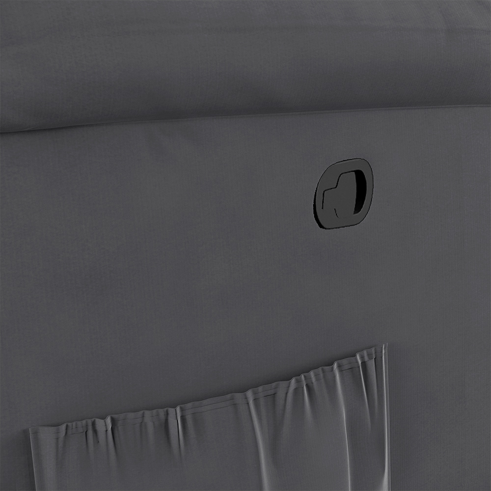 Poltrona do Papai Reclinável Sala de Cinema Madrid Glider Manual Giratória Massagem USB Veludo Cinza Grafite  G23