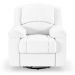 Poltrona do Papai Reclinável Sala de Cinema Madrid Glider Manual Giratória PU Branco  G23