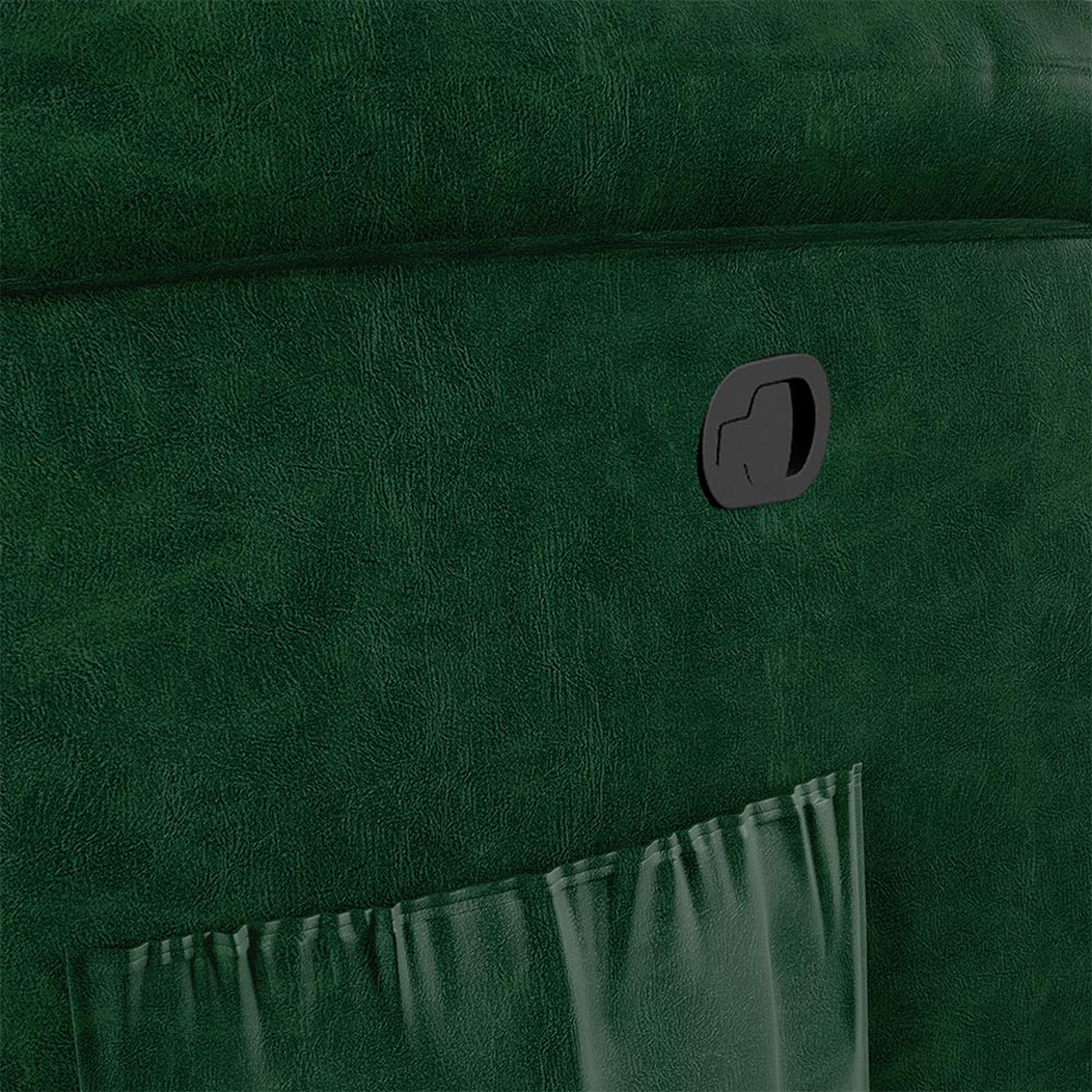 Poltrona do Papai Reclinável Sala de Cinema Madrid Glider Manual Giratória PU Verde Musgo  G26