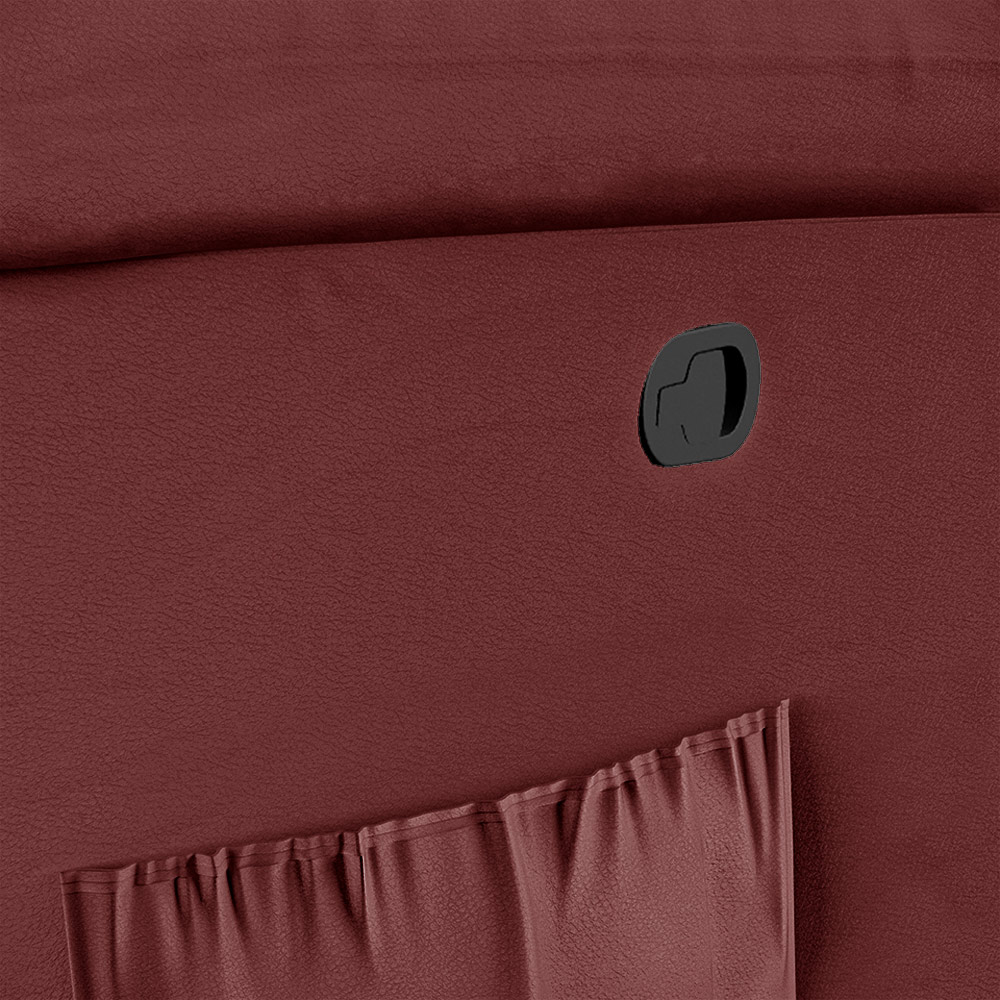 Poltrona do Papai Reclinável Sala de Cinema Madrid Glider Manual Giratória PU Vermelho  G23