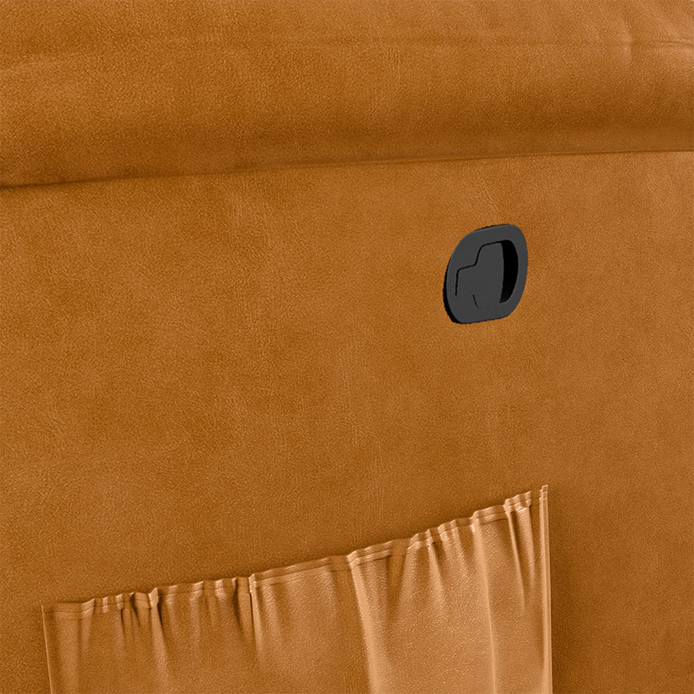 Poltrona do Papai Reclinável Sala de Cinema Madrid Glider Manual Giratória PU Whisky  G26