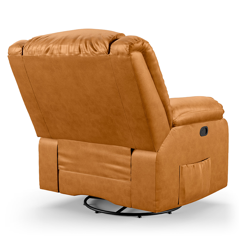 Poltrona do Papai Reclinável Sala de Cinema Madrid Glider Manual Giratória PU Whisky  G26