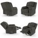 Poltrona do Papai Reclinável Sala de Cinema Madrid Glider Manual Giratória USB Linho Chumbo  G26
