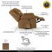 Poltrona do Papai Reclinável Sala de Cinema Madrid Glider Manual Giratória USB PU Caramelo  G23