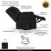 Poltrona do Papai Reclinável Sala de Cinema Madrid Glider Manual Giratória USB PU Preto  G23