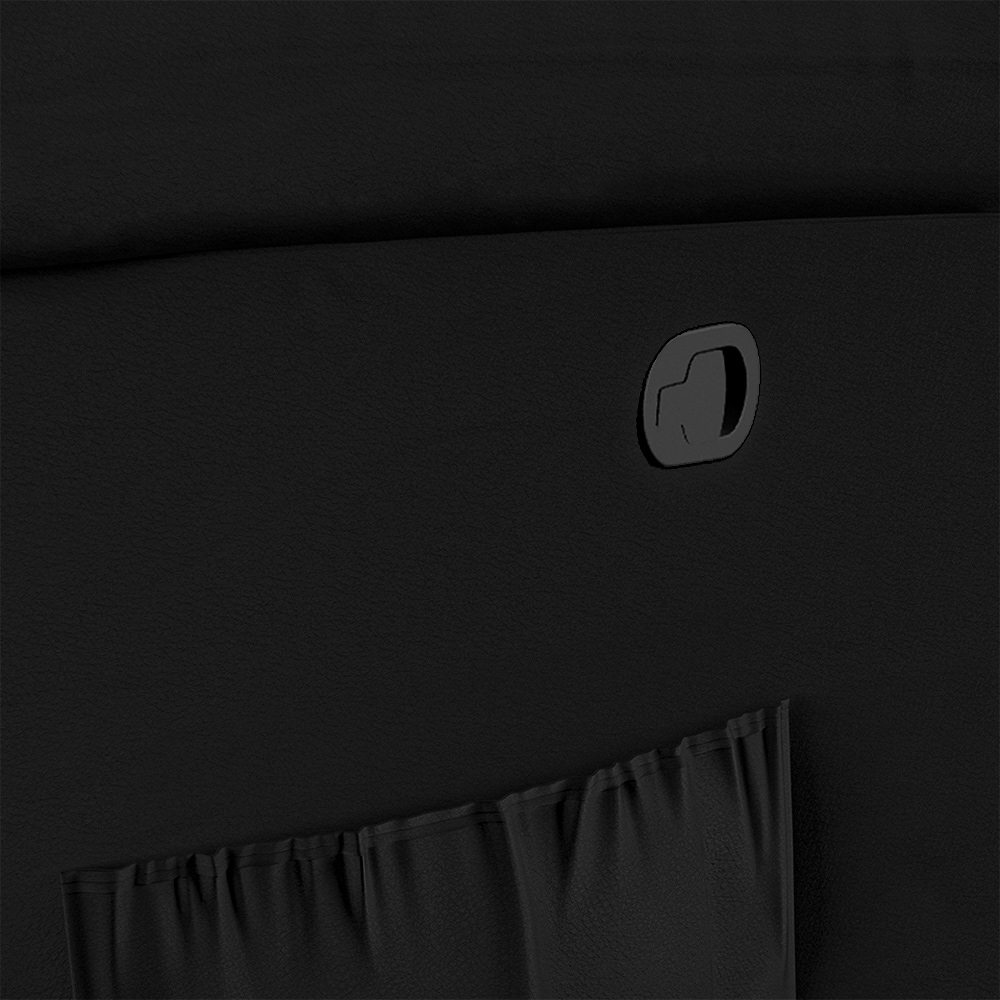 Poltrona do Papai Reclinável Sala de Cinema Madrid Glider Manual Giratória USB PU Preto  G23