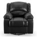 Poltrona do Papai Reclinável Sala de Cinema Madrid Glider Manual Giratória USB PU Preto Brilho  G26