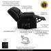 Poltrona do Papai Reclinável Sala de Cinema Madrid Glider Manual Giratória USB PU Preto Brilho  G26