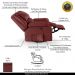 Poltrona do Papai Reclinável Sala de Cinema Madrid Glider Manual Giratória USB PU Vermelho  G23