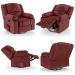 Poltrona do Papai Reclinável Sala de Cinema Madrid Glider Manual Giratória USB PU Vermelho  G23