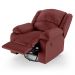 Poltrona do Papai Reclinável Sala de Cinema Madrid Glider Manual Giratória USB PU Vermelho  G23