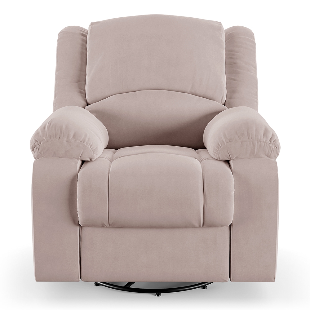 Poltrona do Papai Reclinável Sala de Cinema Madrid Glider Manual Giratória USB Veludo Rosê  G23
