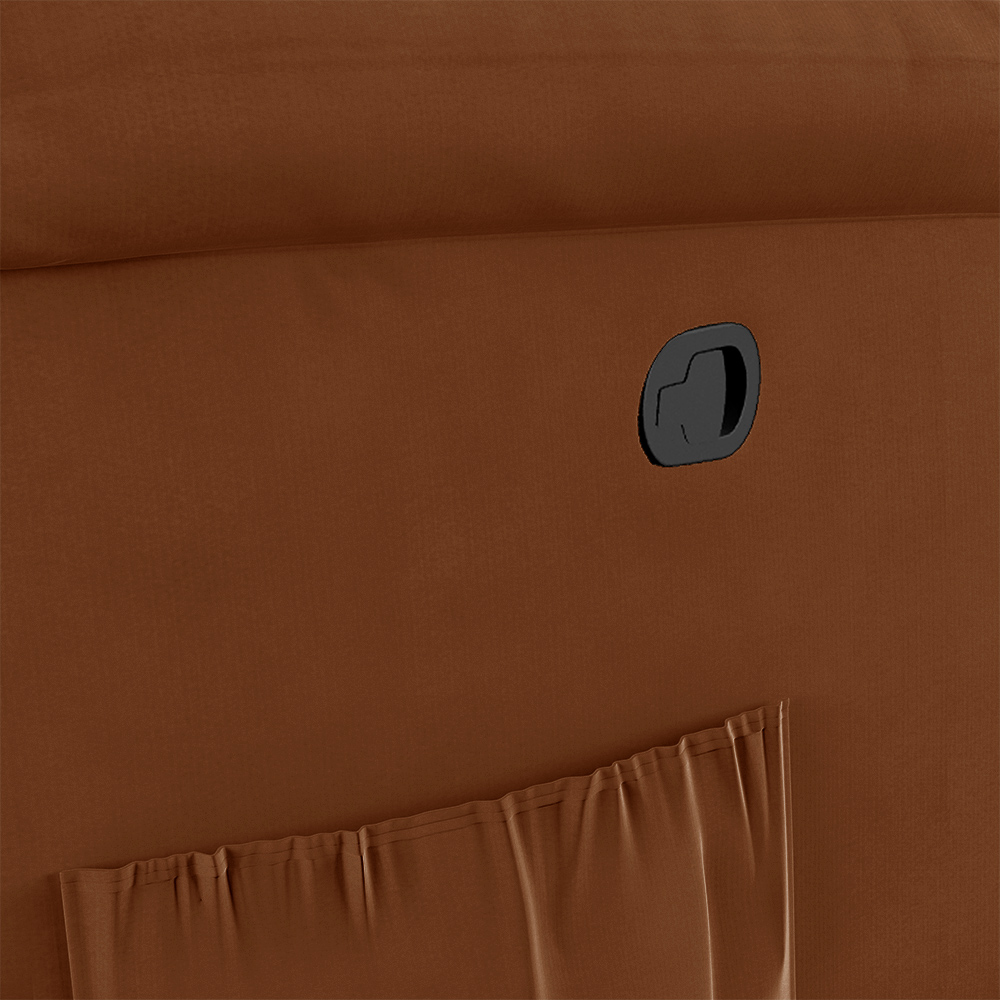 Poltrona do Papai Reclinável Sala de Cinema Madrid Glider Manual Giratória USB Veludo Terracota  G23