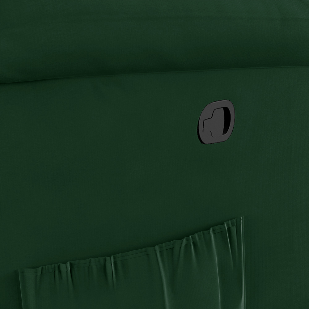 Poltrona do Papai Reclinável Sala de Cinema Madrid Glider Manual Giratória USB Veludo Verde Esmeralda  G23
