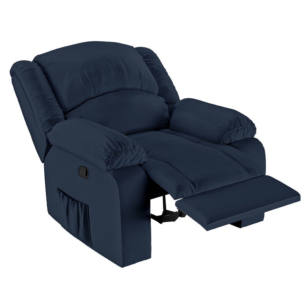 Poltrona do Papai Reclinável Sala de Cinema Madrid Manual PU Azul  G23