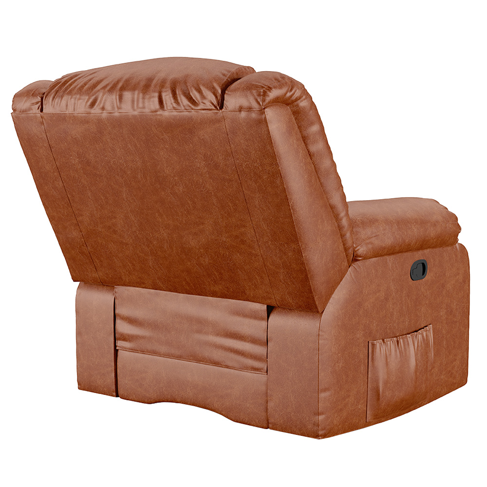 Poltrona do Papai Reclinável Sala de Cinema Madrid Manual PU Caramelo Brilho  G26