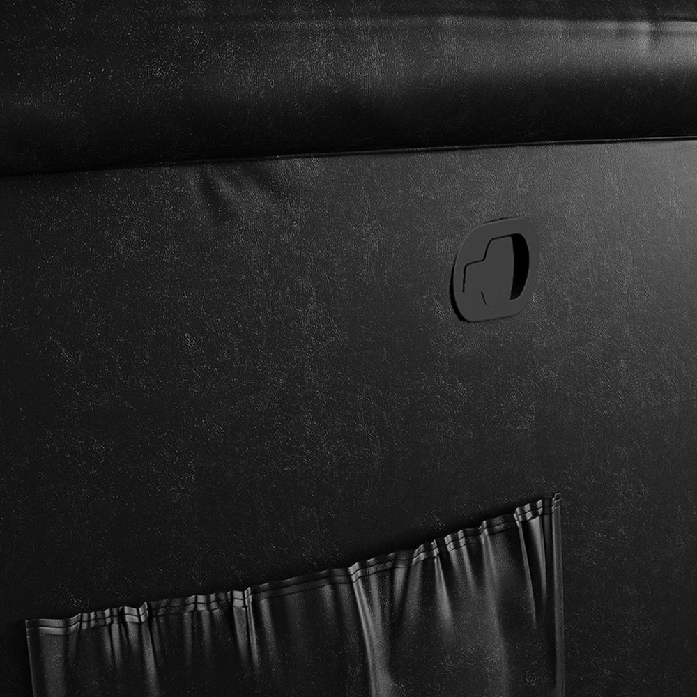 Poltrona do Papai Reclinável Sala de Cinema Madrid Manual PU Preto Brilho  G26