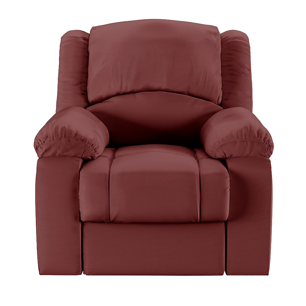 Poltrona do Papai Reclinável Sala de Cinema Madrid Manual PU Vermelho  G23