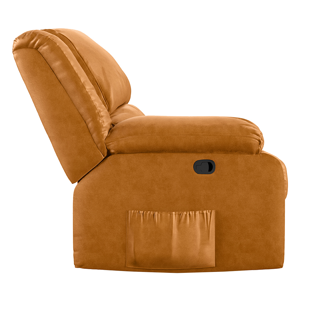 Poltrona do Papai Reclinável Sala de Cinema Madrid Manual PU Whisky  G26