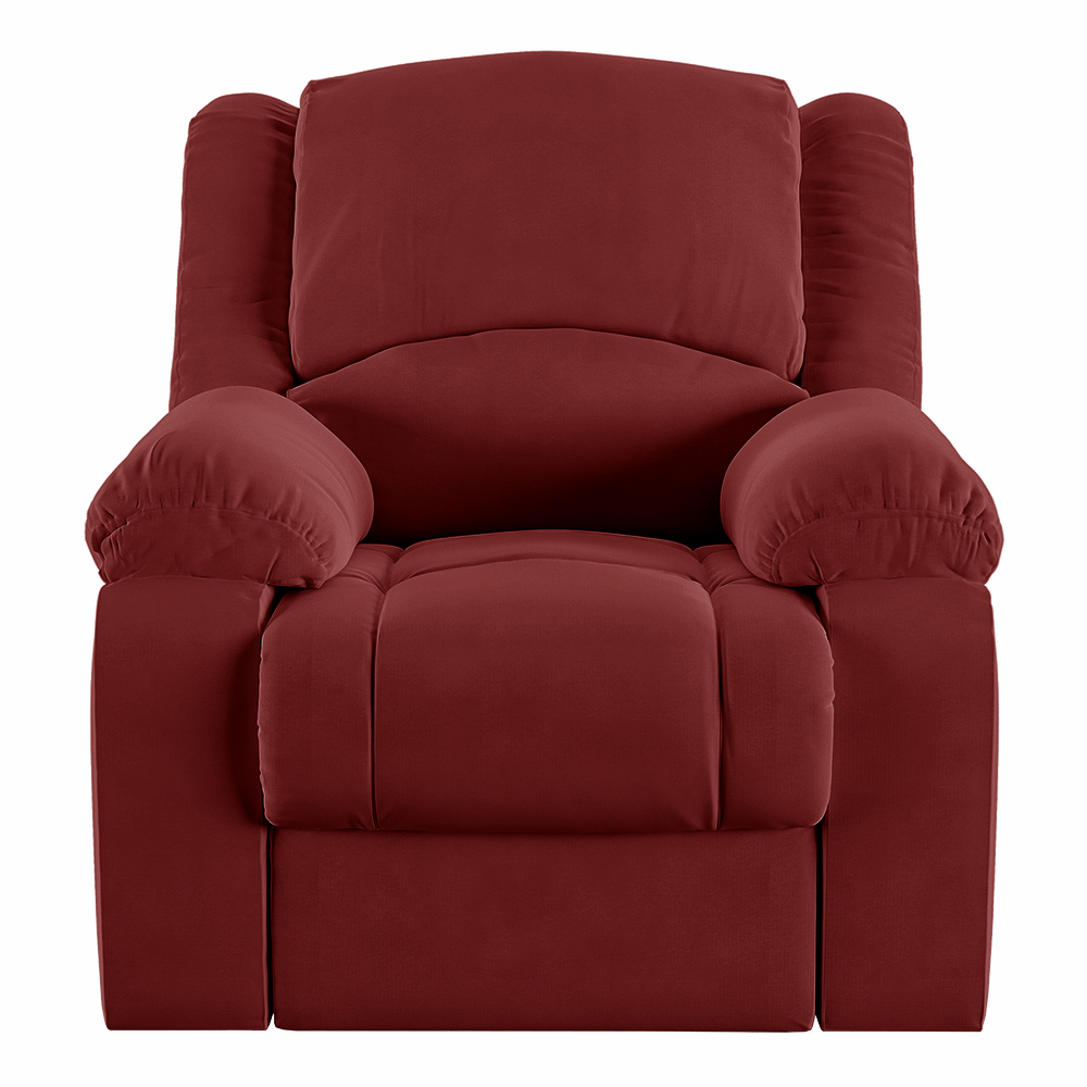 Poltrona do Papai Reclinável Sala de Cinema Madrid Manual Veludo Vermelho  G23