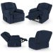 Poltrona do Papai Reclinável Sala de Cinema Madrid Power Elétrica Massagem USB PU Azul  G23