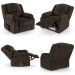 Poltrona do Papai Reclinável Sala de Cinema Madrid Power Elétrica Massagem USB PU Marrom  G23