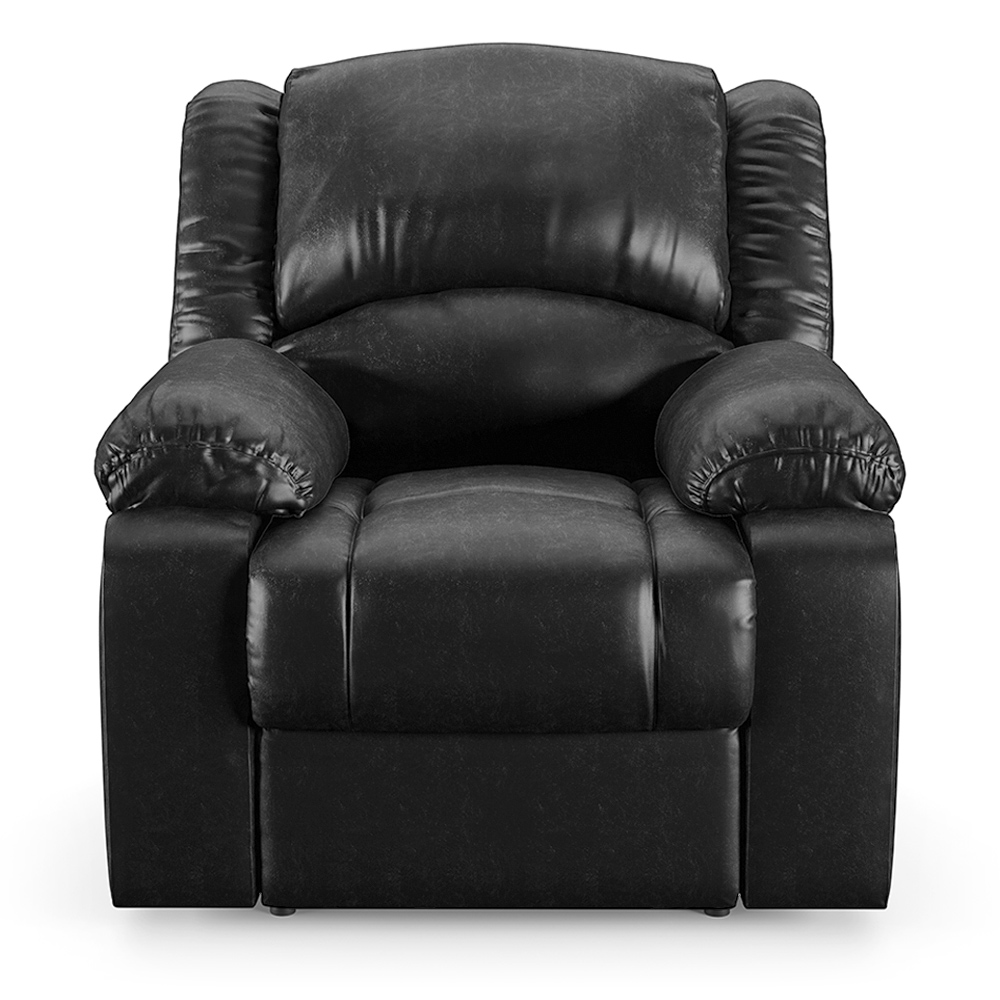Poltrona do Papai Reclinável Sala de Cinema Madrid Power Elétrica Massagem USB PU Preto Brilho  G26