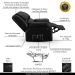 Poltrona do Papai Reclinável Sala de Cinema Madrid Power Elétrica Massagem USB PU Preto Brilho  G26