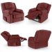 Poltrona do Papai Reclinável Sala de Cinema Madrid Power Elétrica Massagem USB PU Vermelho  G23
