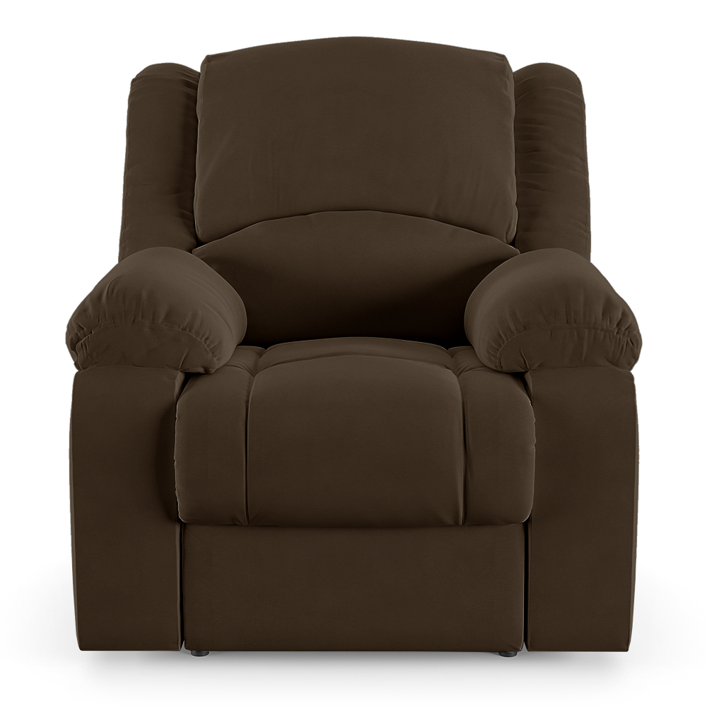 Poltrona do Papai Reclinável Sala de Cinema Madrid Power Elétrica Massagem USB Veludo Marrom  G23