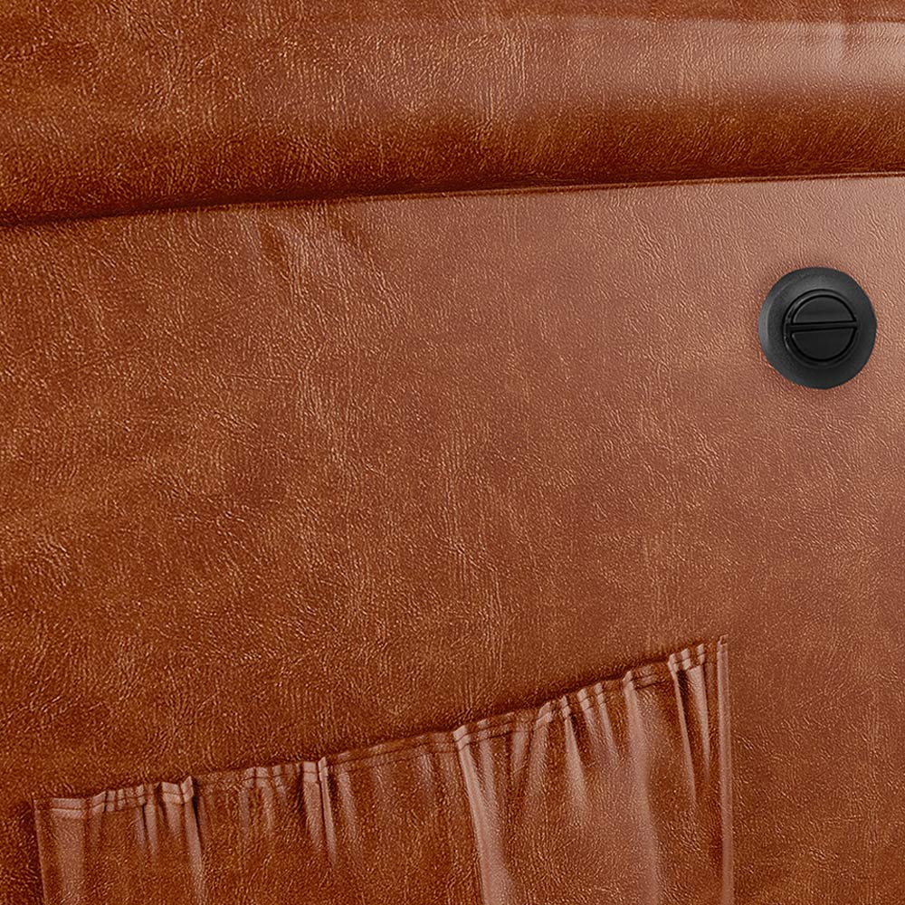 Poltrona do Papai Reclinável Sala de Cinema Madrid Power Elétrica PU Caramelo Brilho  G26