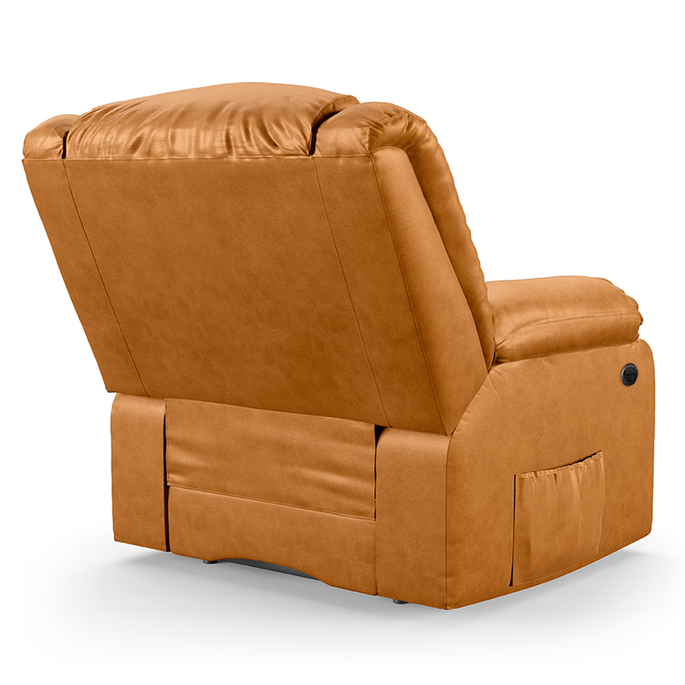 Poltrona do Papai Reclinável Sala de Cinema Madrid Power Elétrica PU Whisky  G26