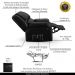 Poltrona do Papai Reclinável Sala de Cinema Madrid Power Elétrica USB PU Preto Brilho  G26