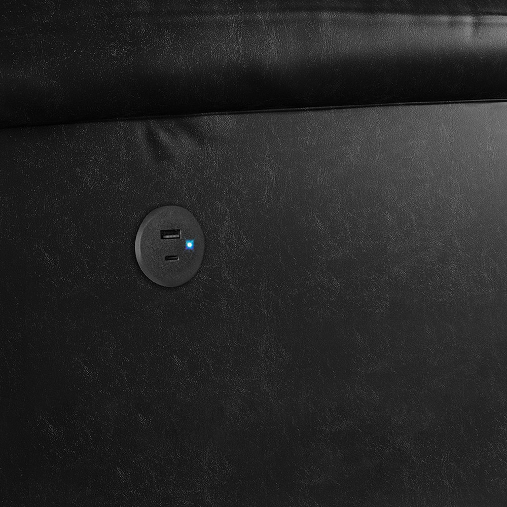 Poltrona do Papai Reclinável Sala de Cinema Madrid Power Elétrica USB PU Preto Brilho  G26