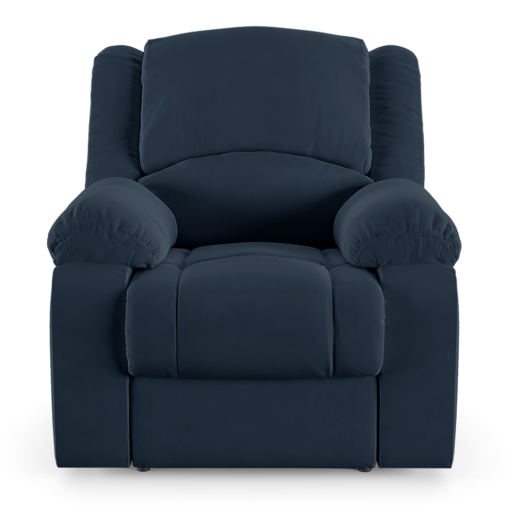 Poltrona do Papai Reclinável Sala de Cinema Madrid Power Elétrica USB Veludo Azul  G23