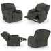 Poltrona do Papai Reclinável Sala de Cinema Madrid Power Touch Massagem USB Linho Chumbo  G26