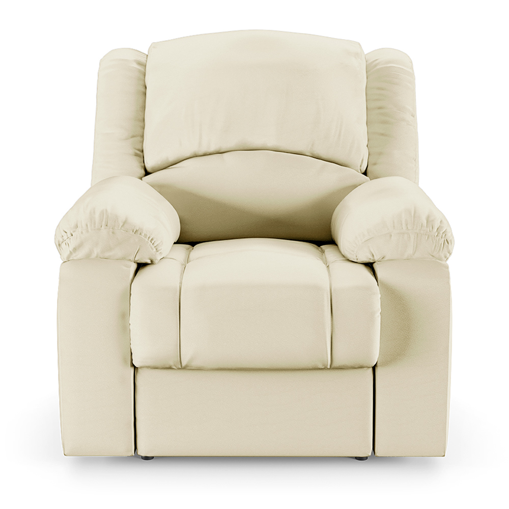 Poltrona do Papai Reclinável Sala de Cinema Madrid Power Touch Massagem USB PU Bege  G26