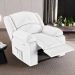 Poltrona do Papai Reclinável Sala de Cinema Madrid Power Touch Massagem USB PU Branco  G23