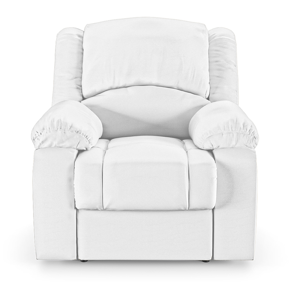Poltrona do Papai Reclinável Sala de Cinema Madrid Power Touch Massagem USB PU Branco  G23
