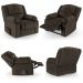 Poltrona do Papai Reclinável Sala de Cinema Madrid Power Touch Massagem USB PU Marrom  G23