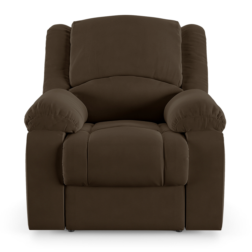 Poltrona do Papai Reclinável Sala de Cinema Madrid Power Touch Massagem USB Veludo Marrom  G23