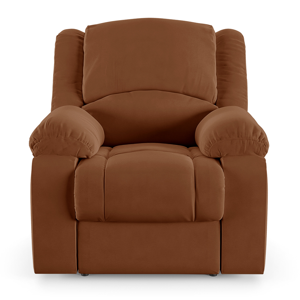Poltrona do Papai Reclinável Sala de Cinema Madrid Power Touch Massagem USB Veludo Terracota  G23