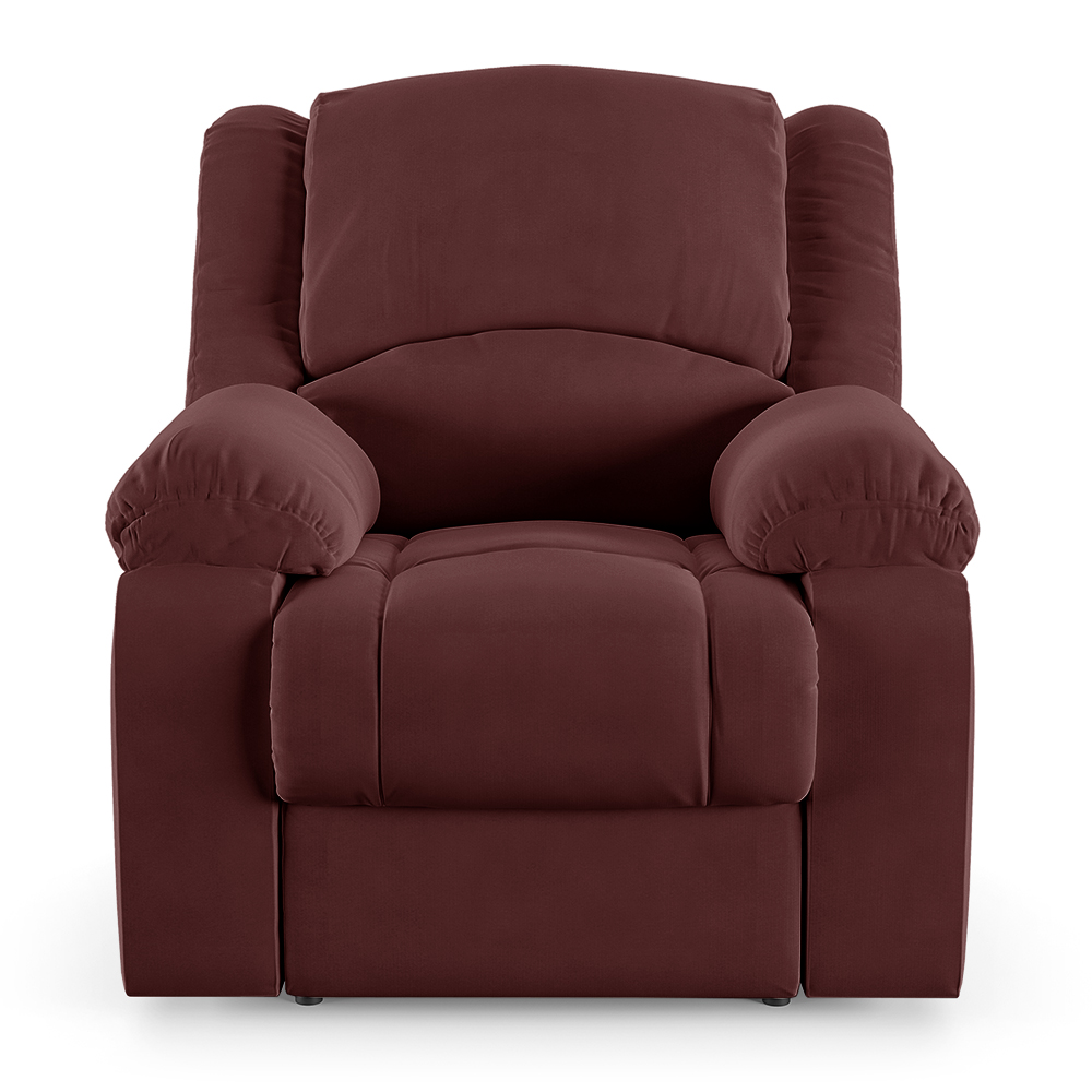 Poltrona do Papai Reclinável Sala de Cinema Madrid Power Touch Massagem USB Veludo Vinho  G23