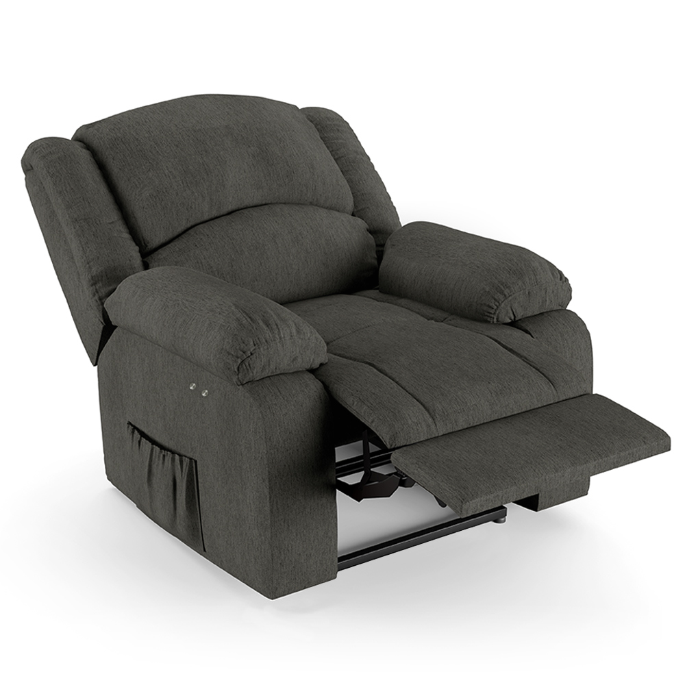 Poltrona do Papai Reclinável Sala de Cinema Madrid Power Touch USB Linho Chumbo  G26