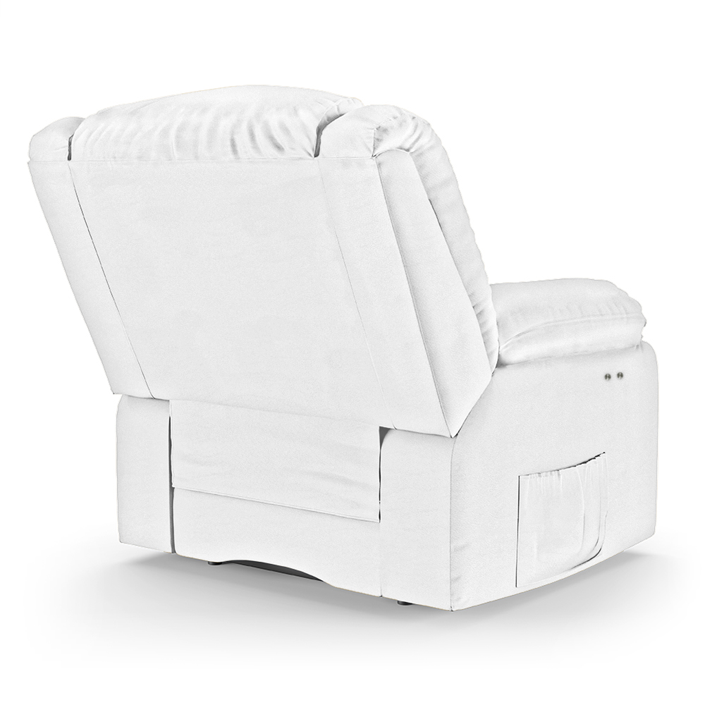 Poltrona do Papai Reclinável Sala de Cinema Madrid Power Touch USB PU Branco  G23